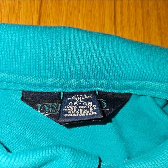 Lands End Polo Shirt Mens XL. Light Blue Traditional Fit Short Sleeve Shirt - Picture 3 of 4